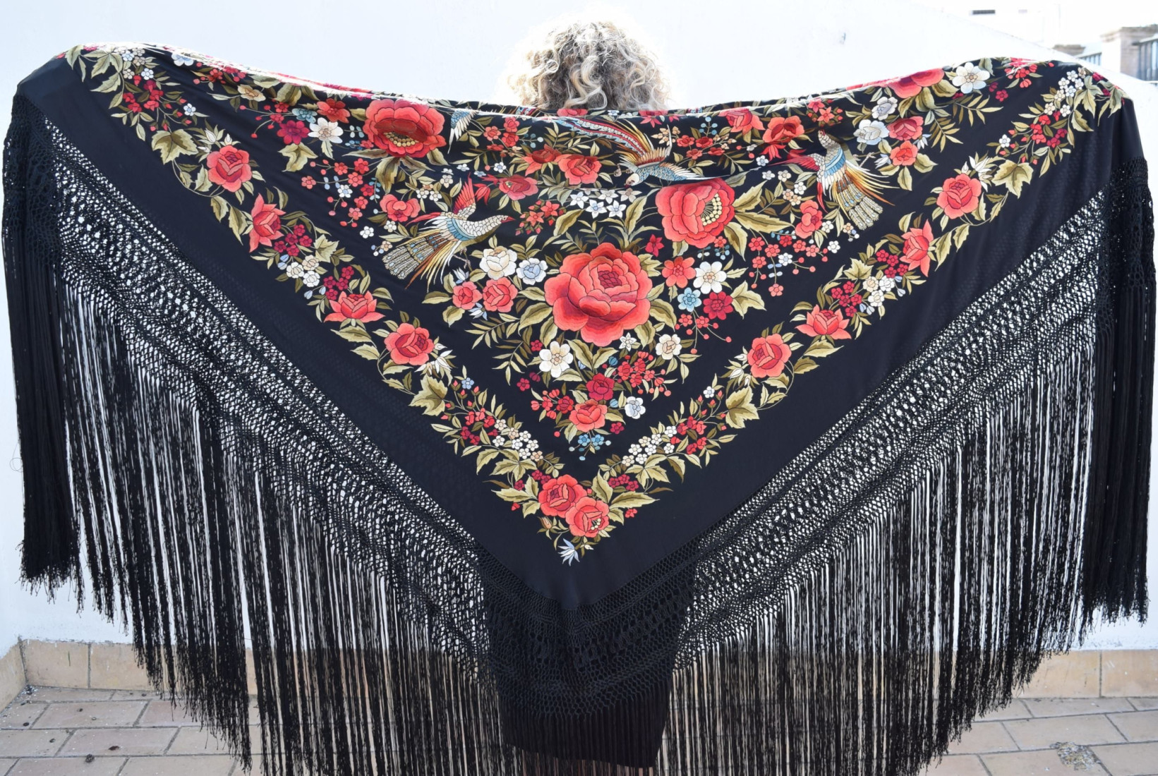 Mantón mano seda 140 cm