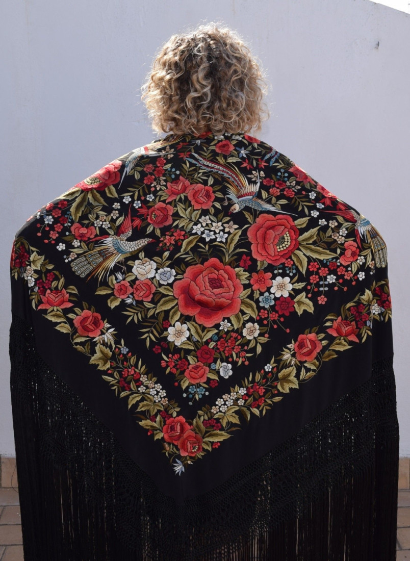 Mantón mano seda 140 cm