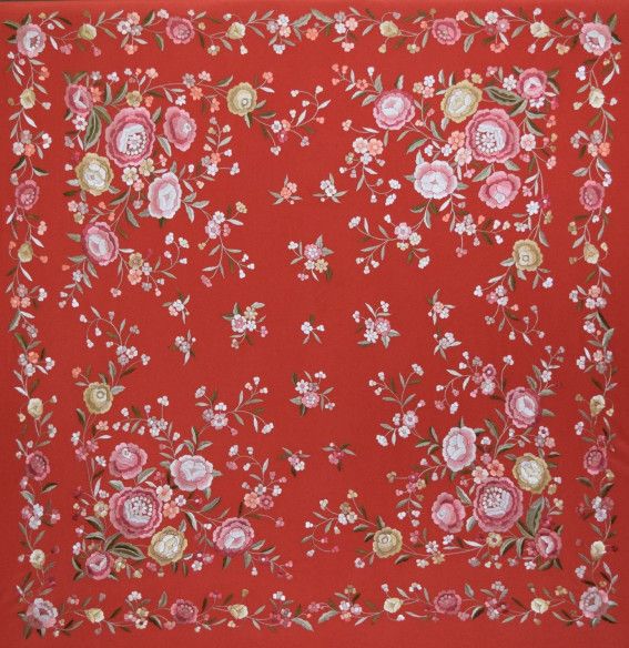 Mantón de Seda Bordado a Mano 145cm | Juan Forona