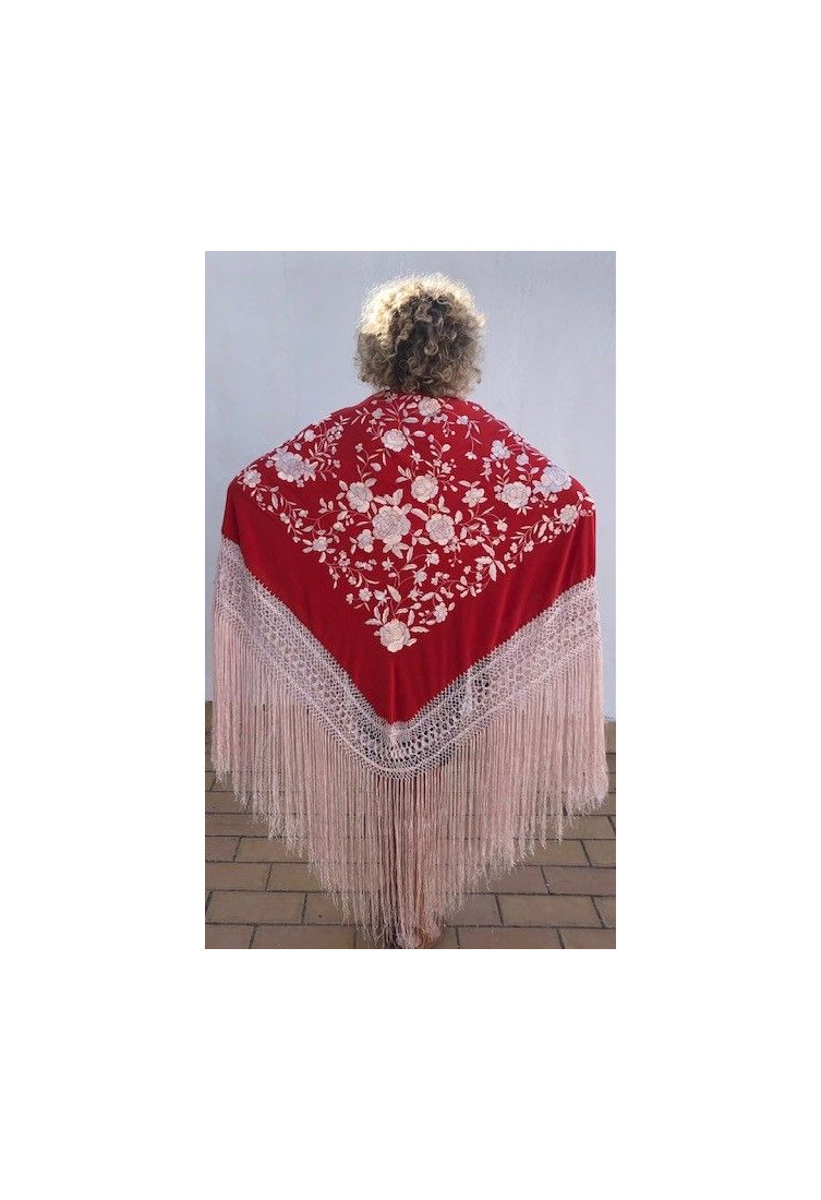 Mantón de Seda Bordado a Mano (140 cm) | Mantones de Lujo | Juan Foronda