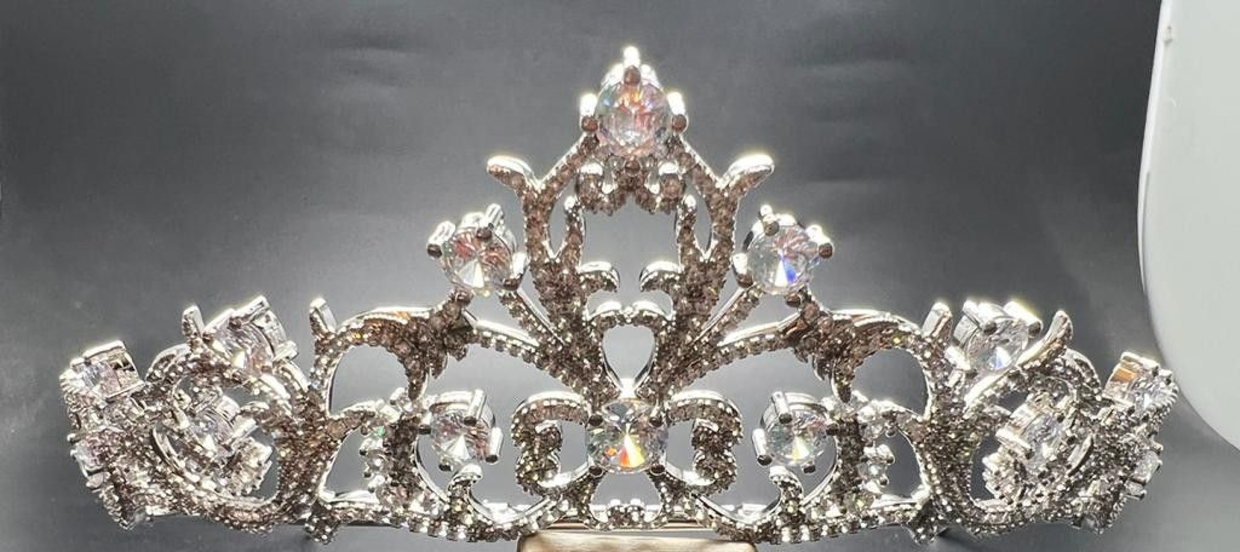 Tiara rodio cristales y circonitas