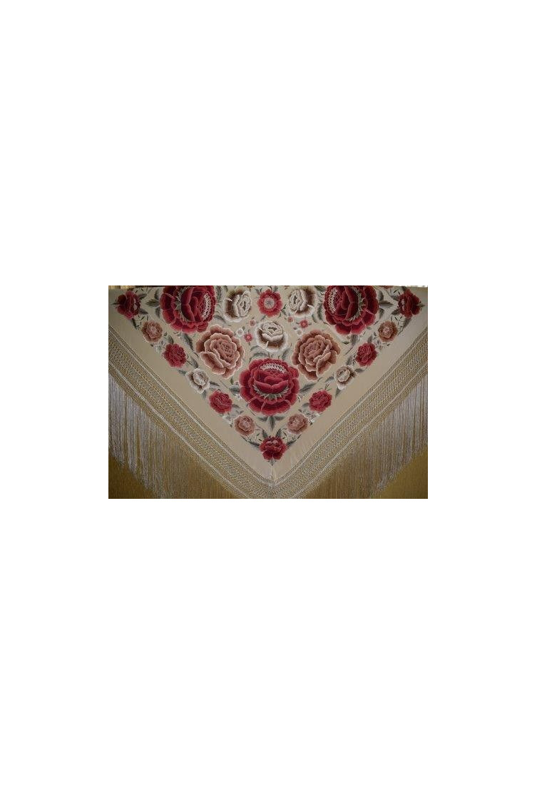 Mantón Bordado a Mano | Seda Natural 140cm | Juan Foronda