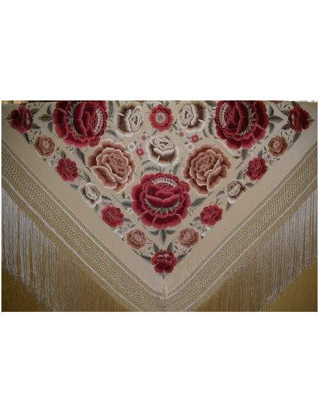 Mantón Bordado a Mano | Seda Natural 140cm | Juan Foronda