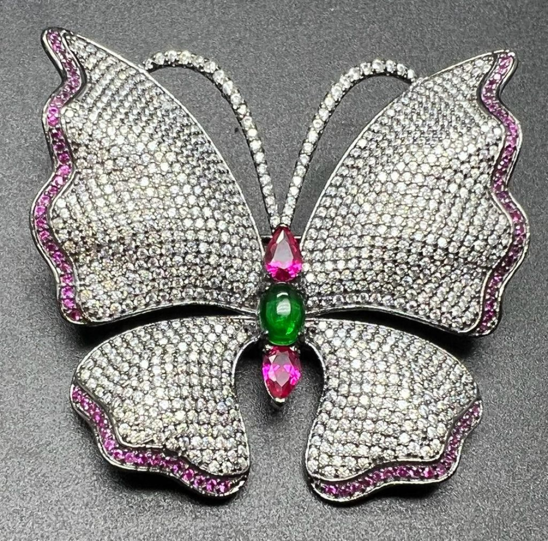 Broche mariposa plata
