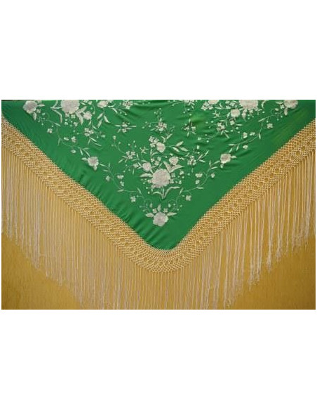 Mantón de Seda Natural Bordado a Mano 115cm | Mantones de Lujo | Juan Foronda