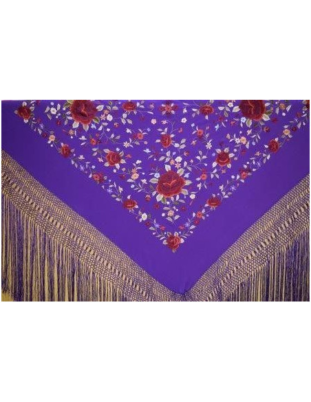 Mantón Bordado a Mano | Seda Natural 140cm | Juan Foronda