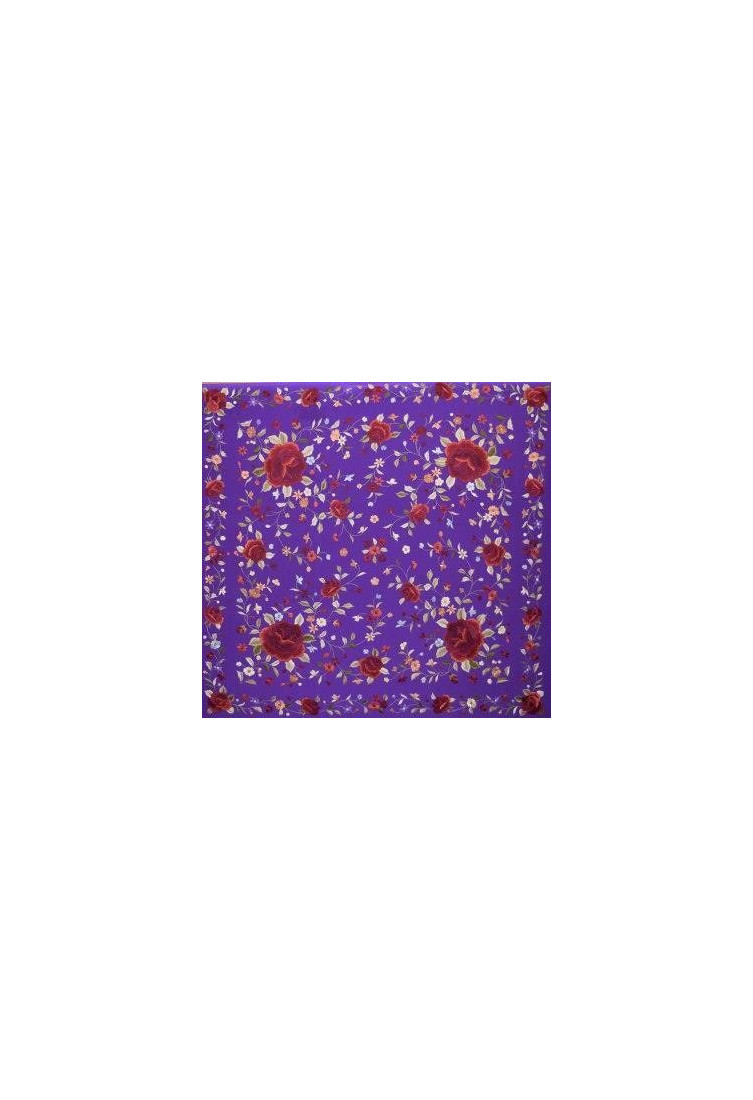 Mantón Bordado a Mano | Seda Natural 140cm | Juan Foronda