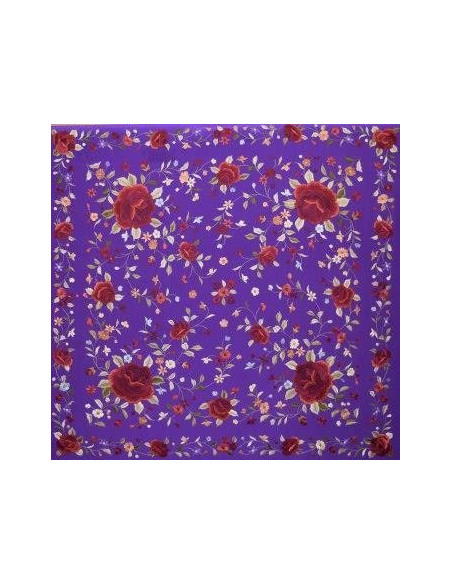 Mantón Bordado a Mano | Seda Natural 140cm | Juan Foronda