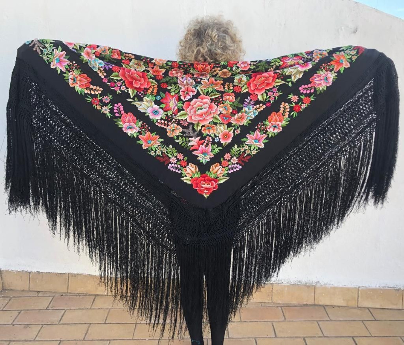 Mantón mano seda 140cm