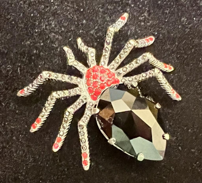 Broche araña plata