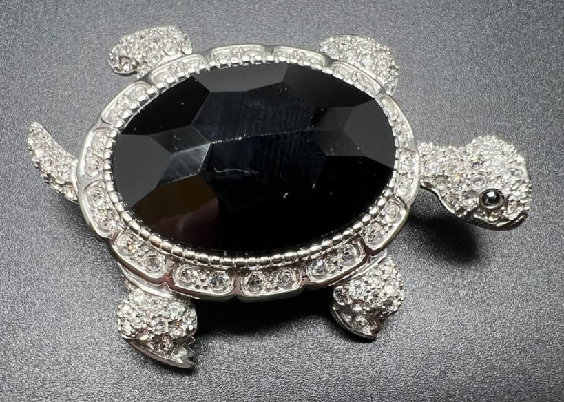 Broche tortuga plata