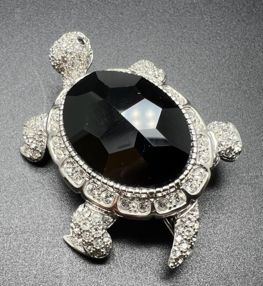 Broche tortuga plata