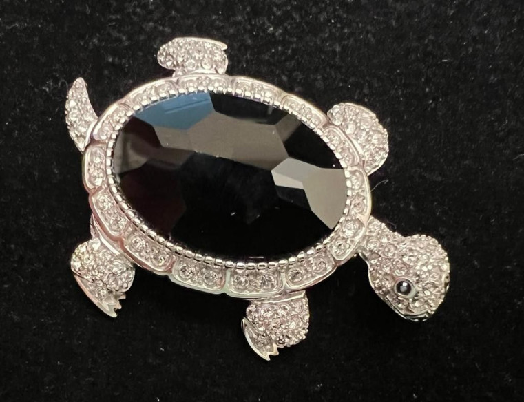 Broche tortuga plata