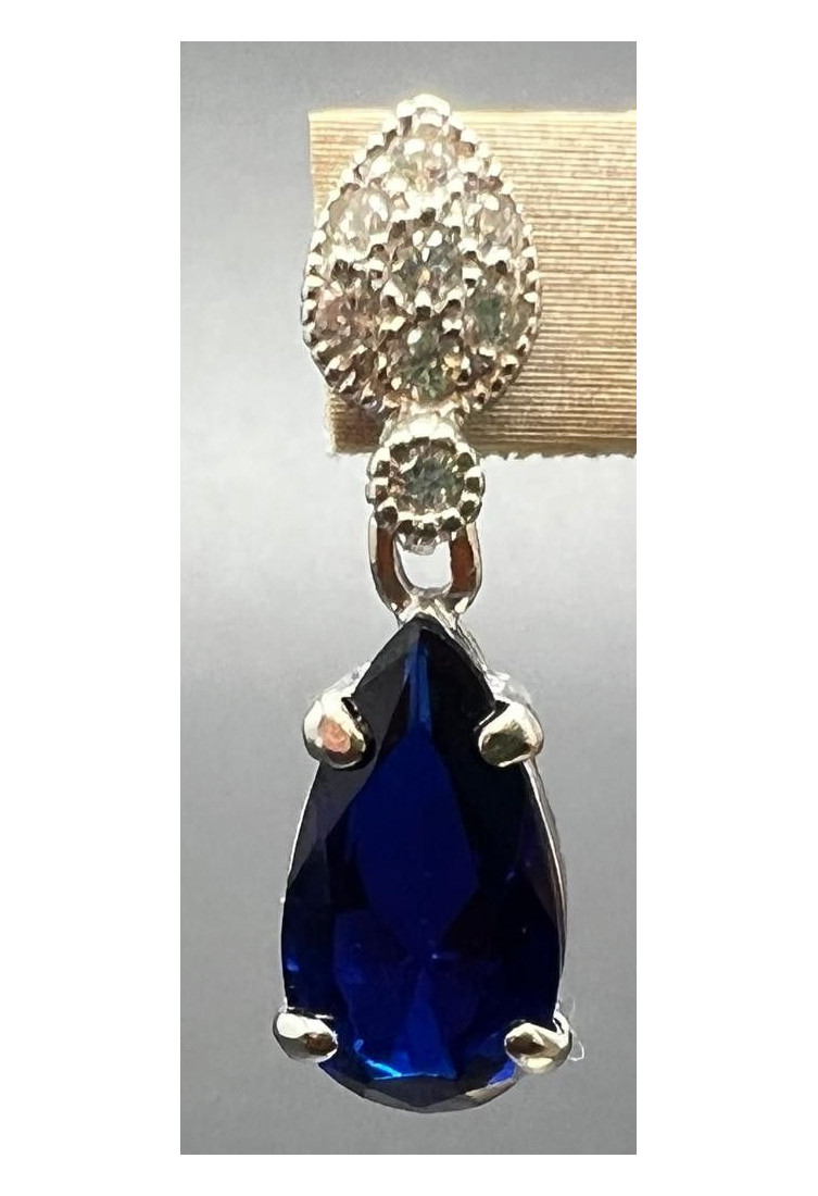Pendiente zafiro plata