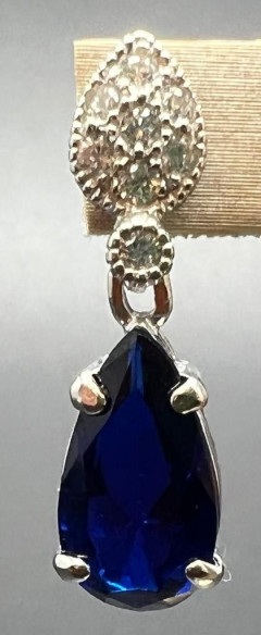 Pendiente zafiro plata