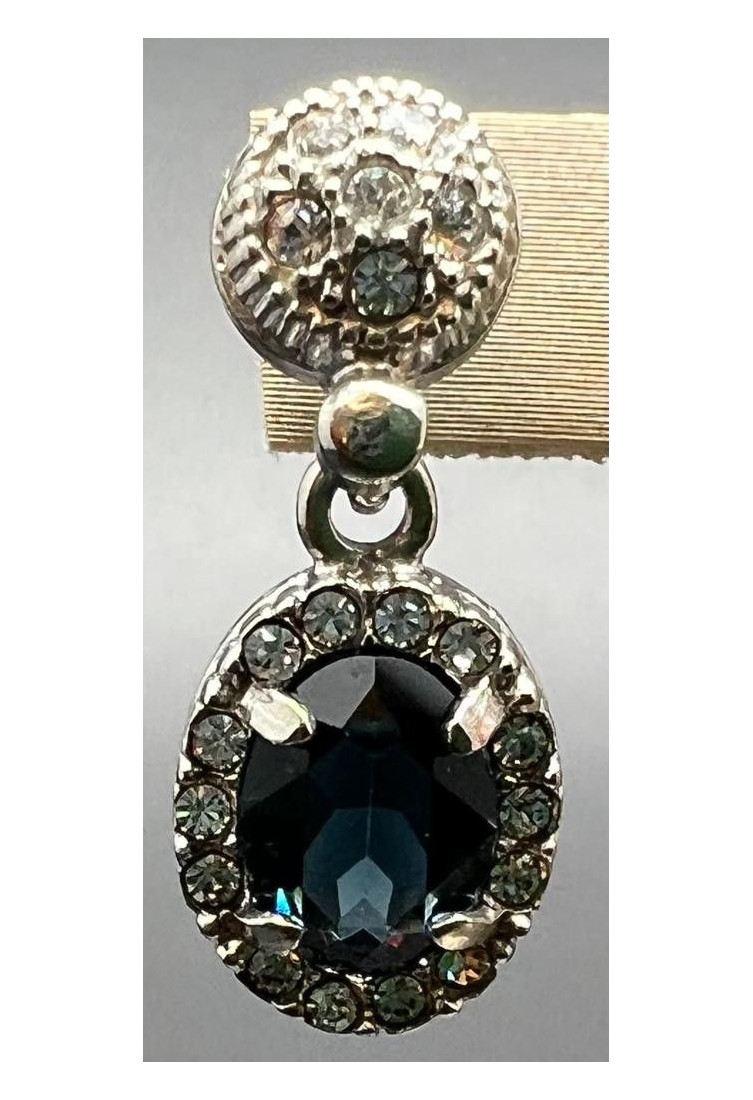 Pendiente zafiro plata