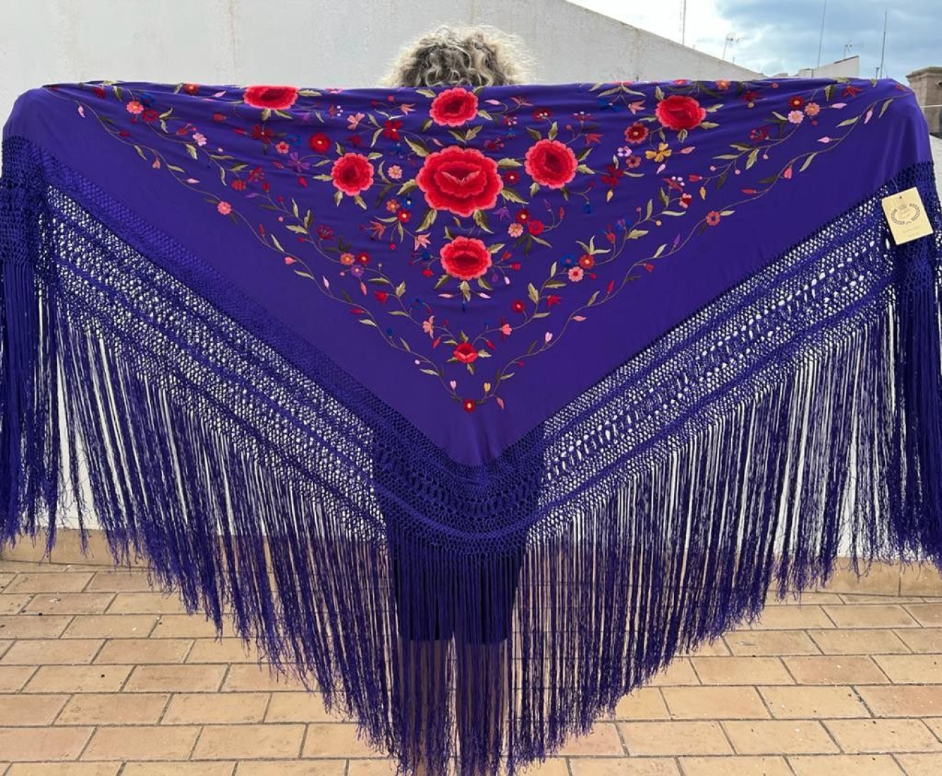 Mantón Bordado a Mano 140cm | Seda Natural | Juan Foronda