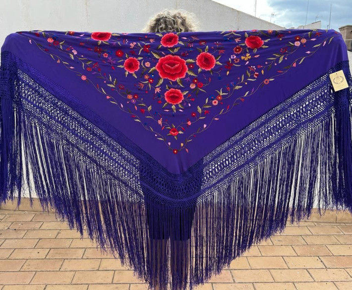 Mantón Bordado a Mano 140cm | Seda Natural | Juan Foronda