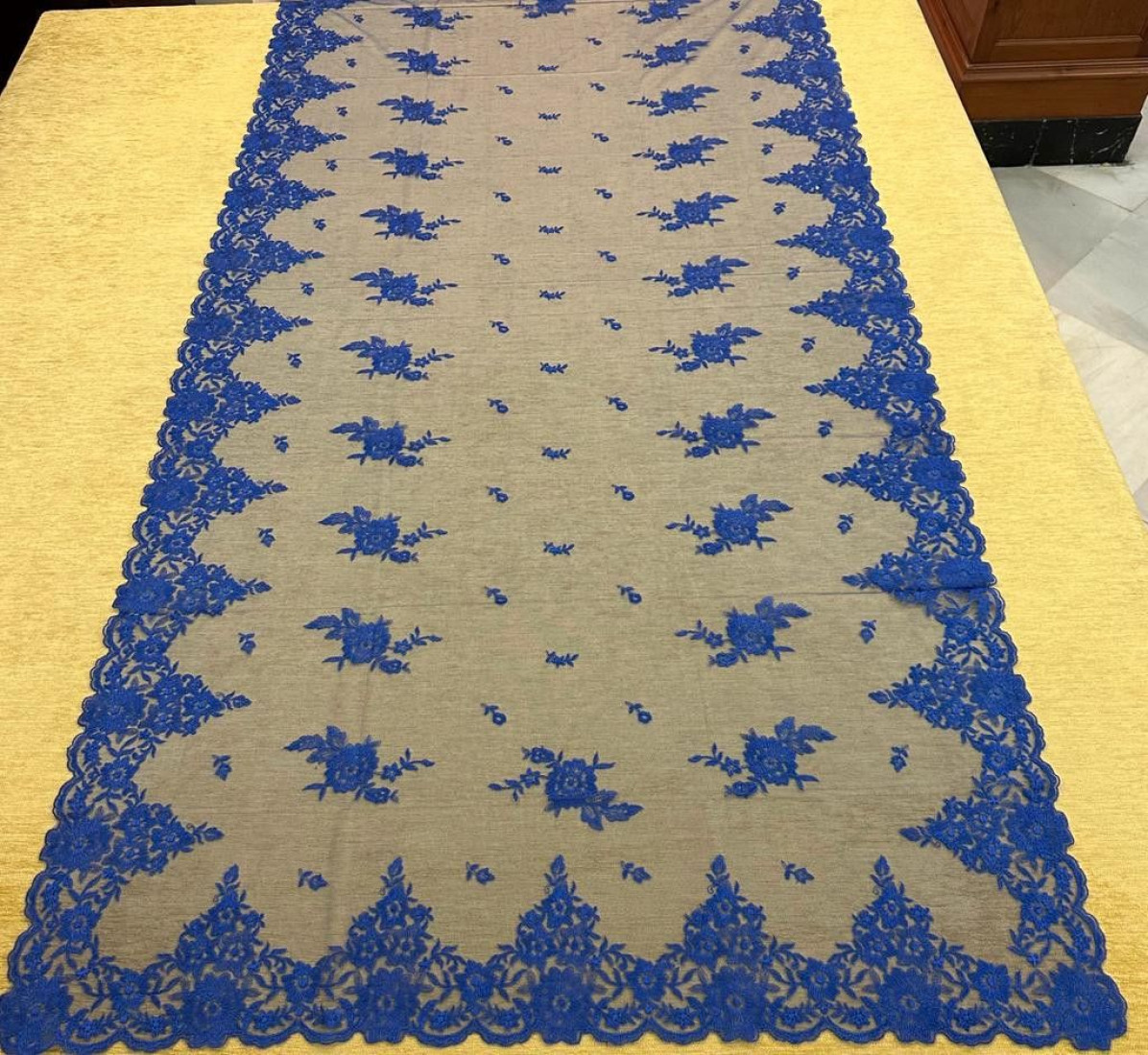 Mantilla máquina azul 100*220