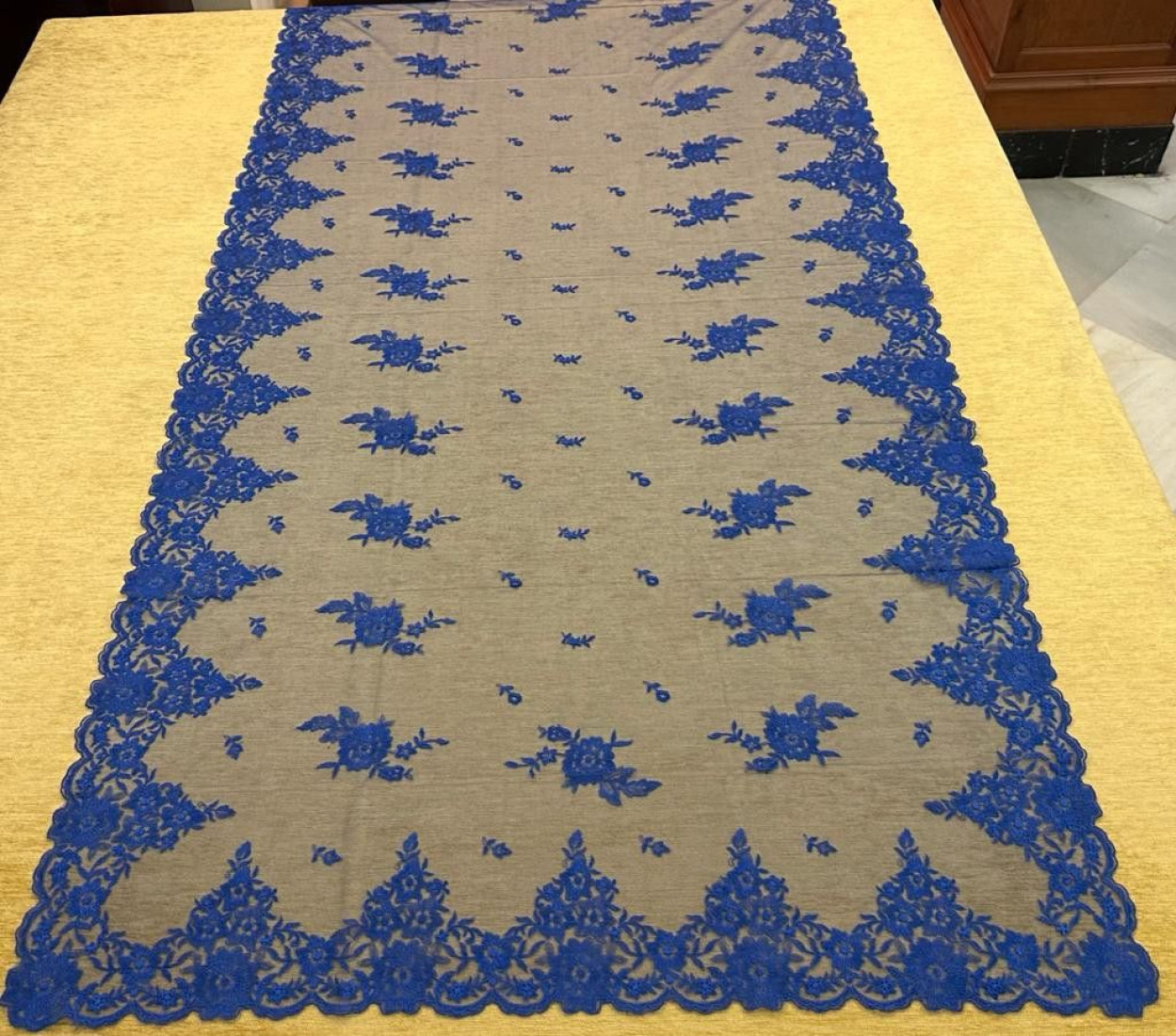 Mantilla máquina azul 100*220