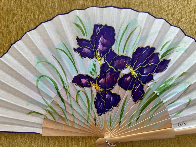 Abanico flor lila