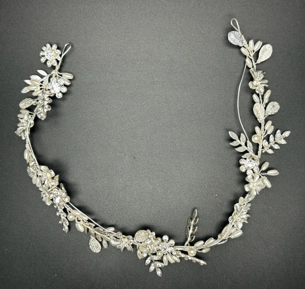 Aplique flores plateado