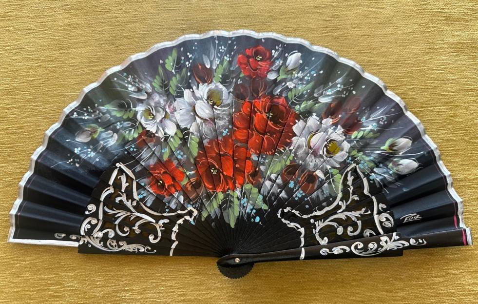 Abanico abedul rosas