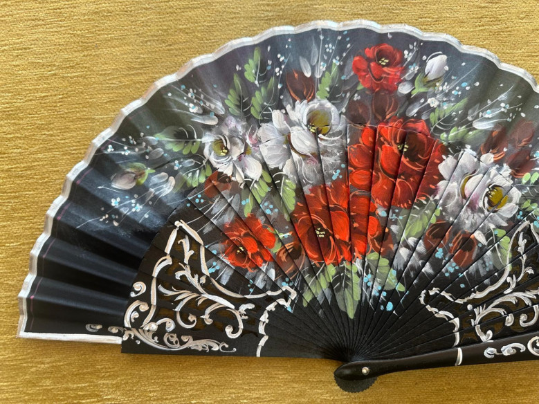 Abanico abedul rosas