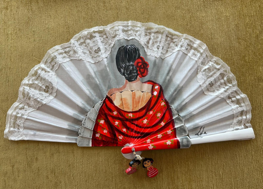 Abanico flamenca con encaje