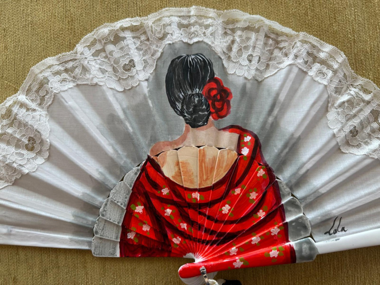 Abanico flamenca con encaje