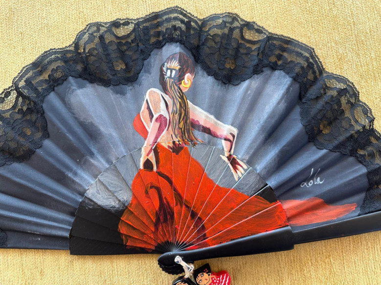 Abanico flamenca con encaje