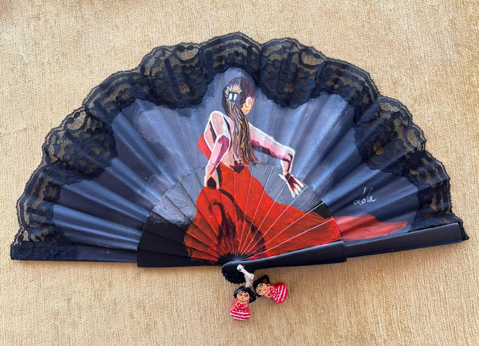 Abanico flamenca con encaje