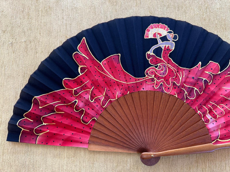 Abanico seda flamenca