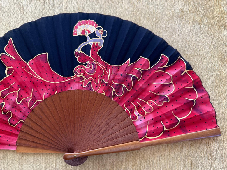 Abanico seda flamenca
