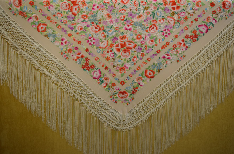 Mantón mano seda 140cm
