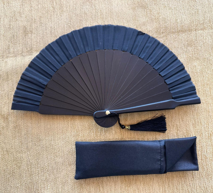 Abanico mini seda liso con funda