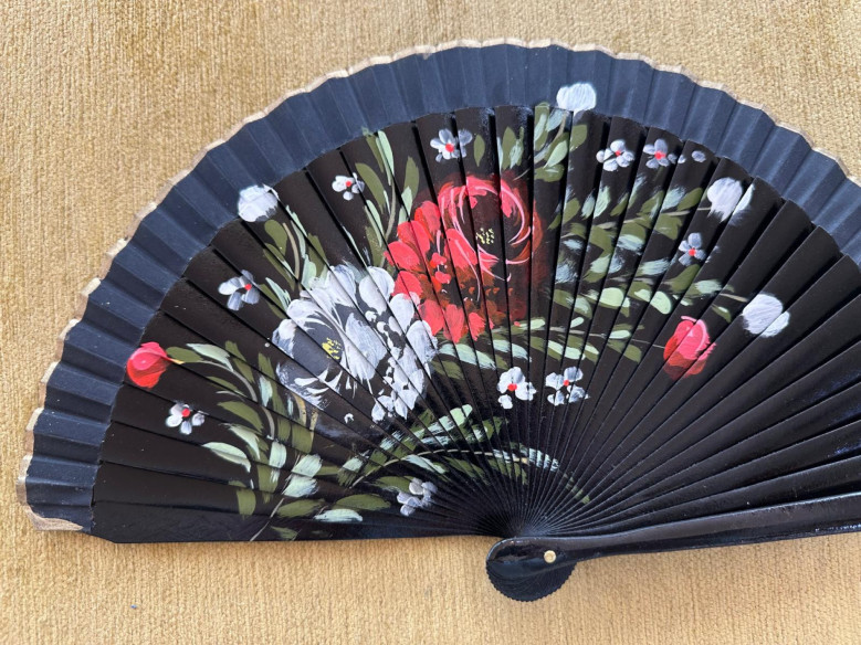 Abanico bolso rosas
