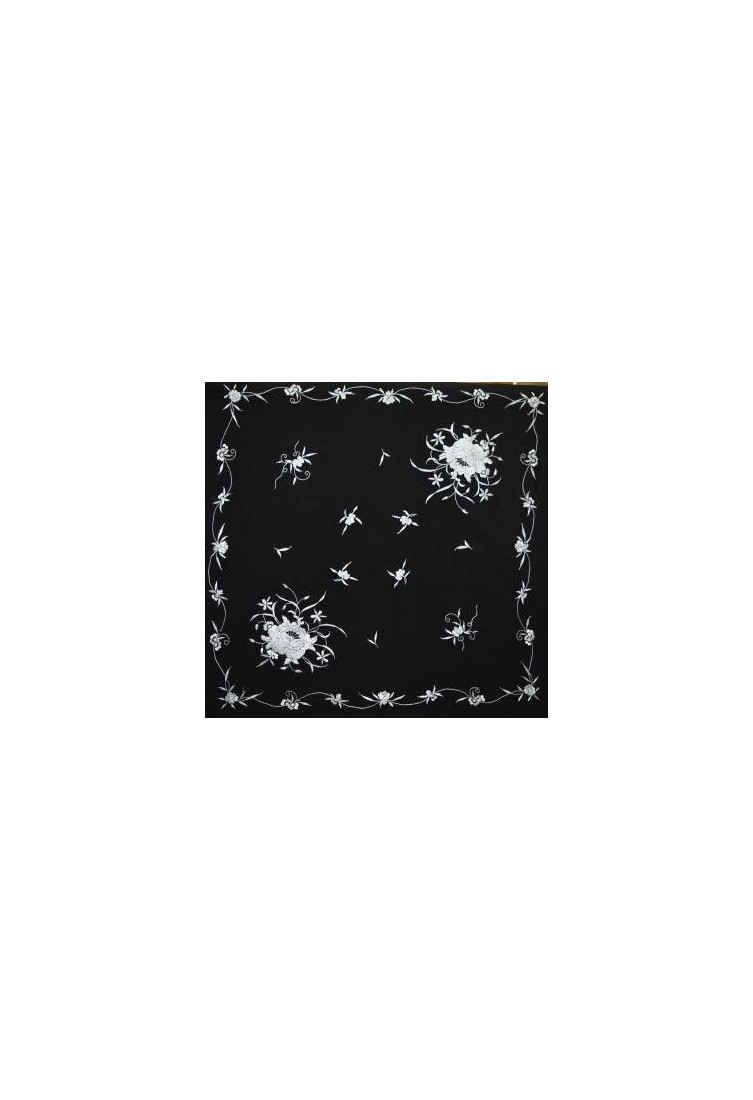 Mantón bordado a mano en seda 100cm