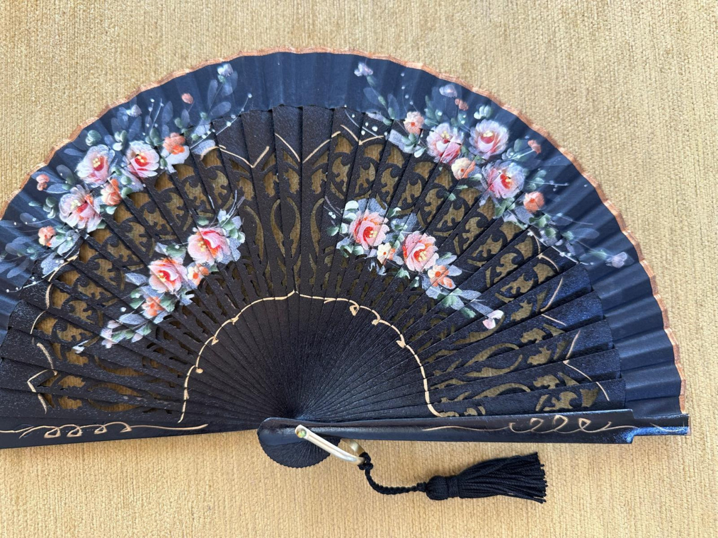 Abanico bolso flores