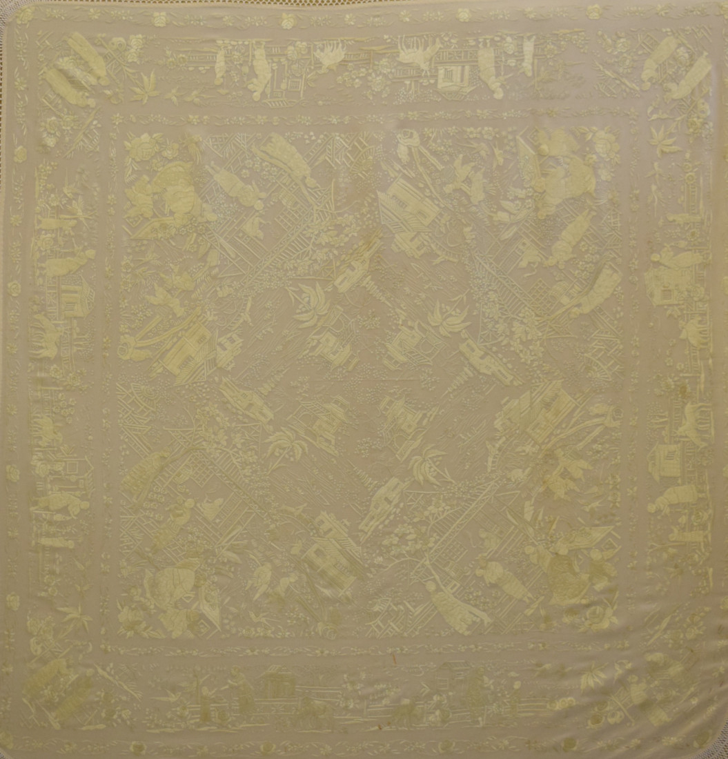 Mantón mano seda chinesco 130cm