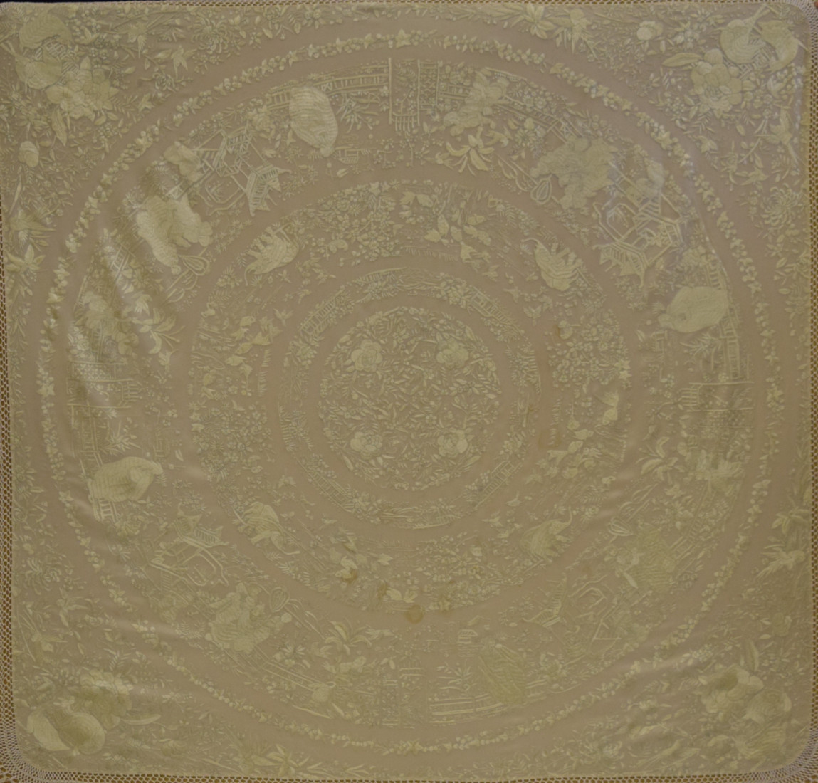 Mantón mano seda chinesco circular 135cm