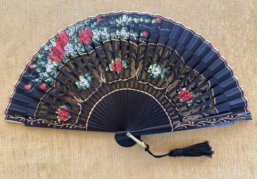 Abanico bolso calado flores
