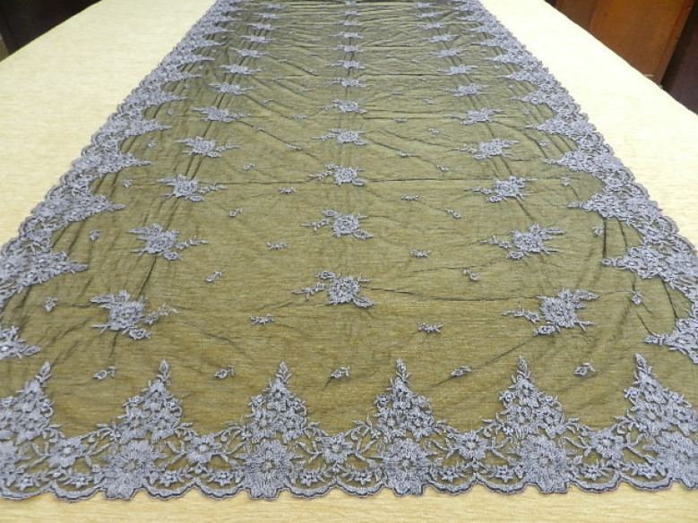 Mantilla máquina negro plata 120*220