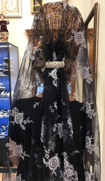 Mantilla máquina negro plata 120*220