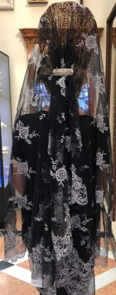 Mantilla máquina negro plata 120*220