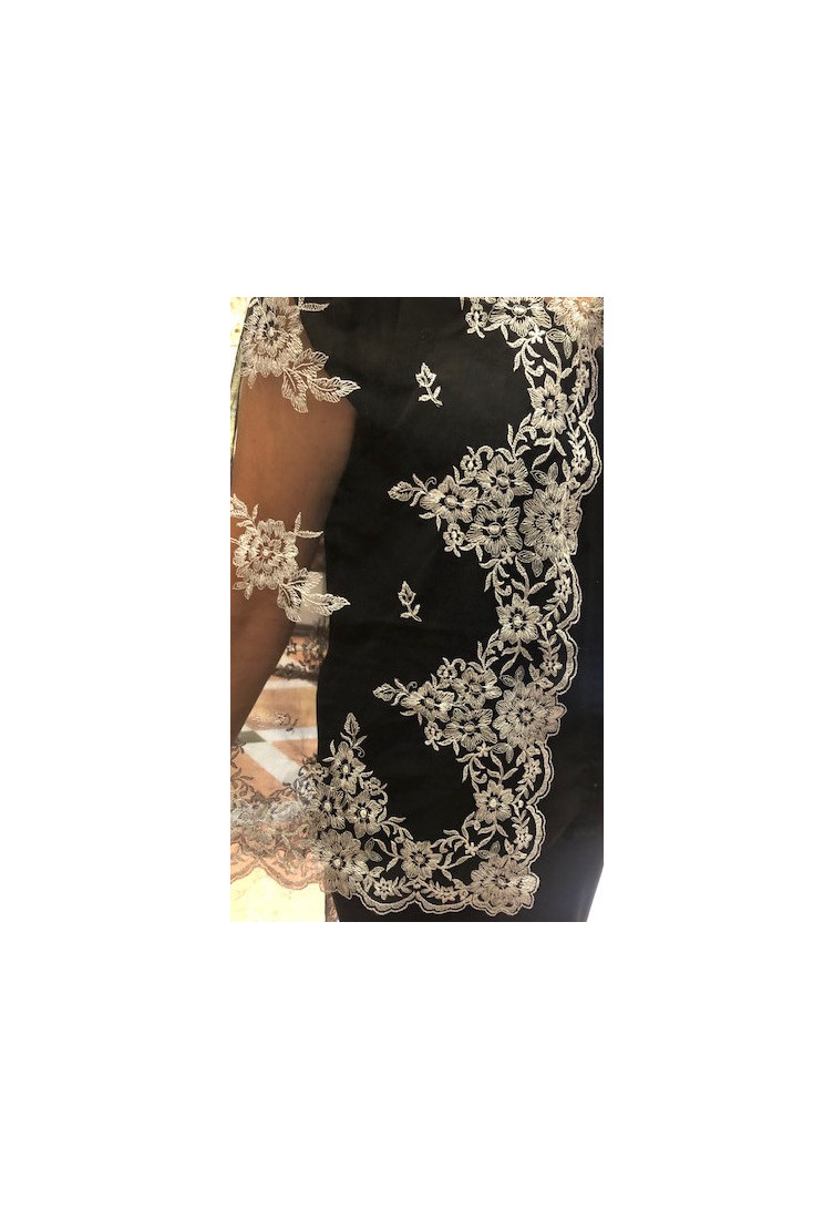 Mantilla máquina negro plata 120*220