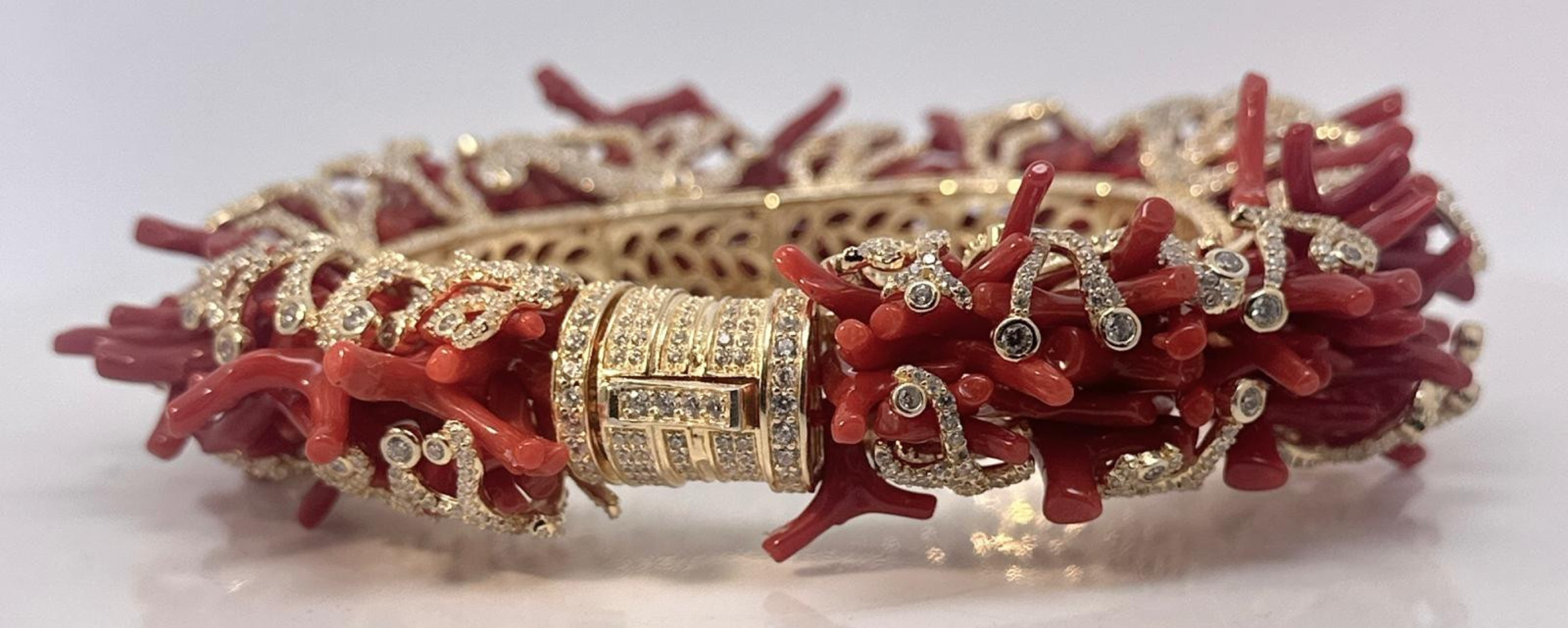 Pulsera coral plata chapada