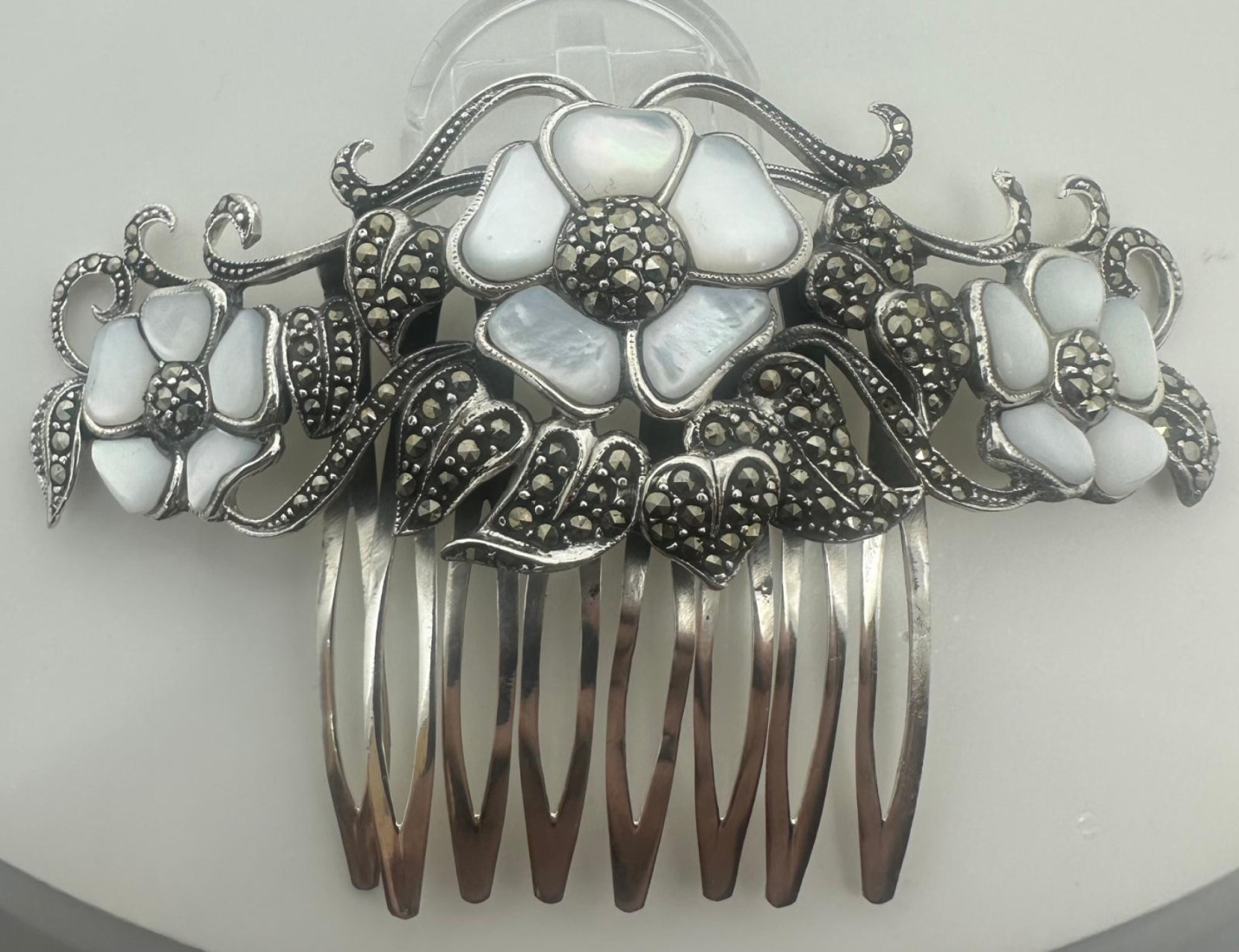 Peineta novia plata