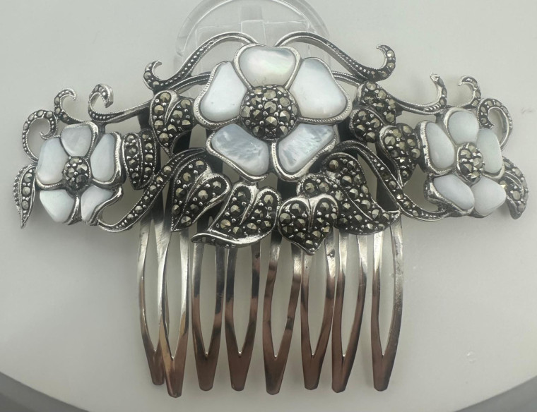 Peineta novia plata