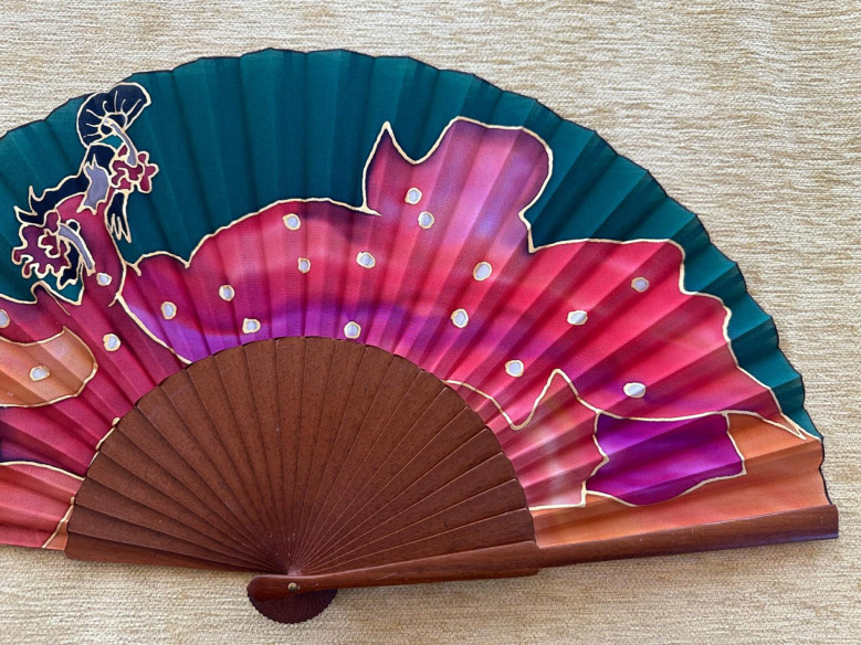Abanico seda flamenca